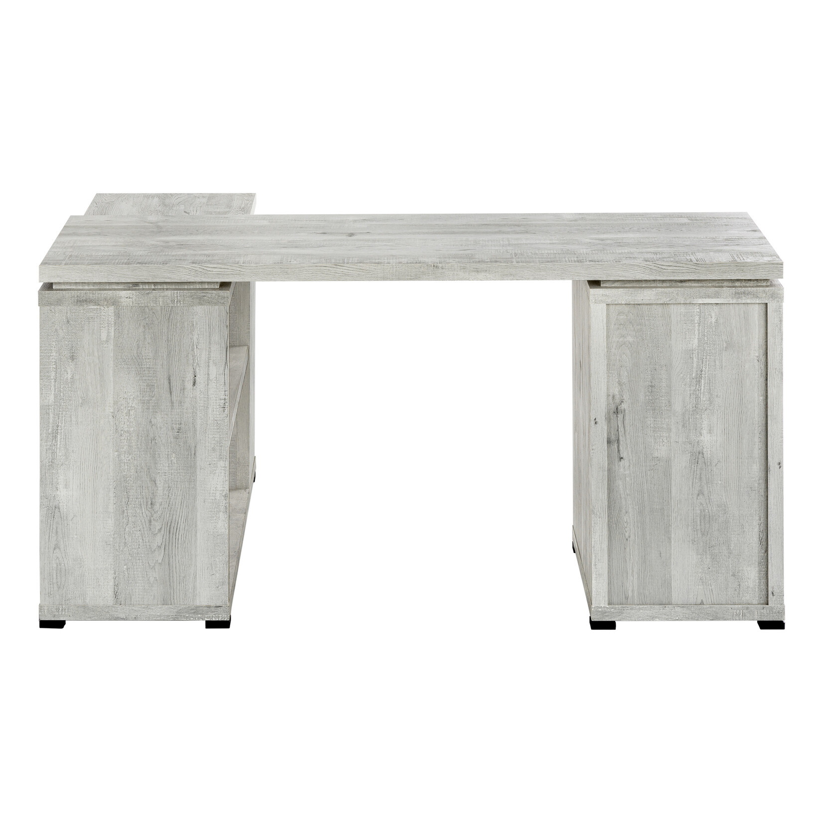 COMPUTER DESK - GREY RECLAIMED WOOD L/R FACING CORNER