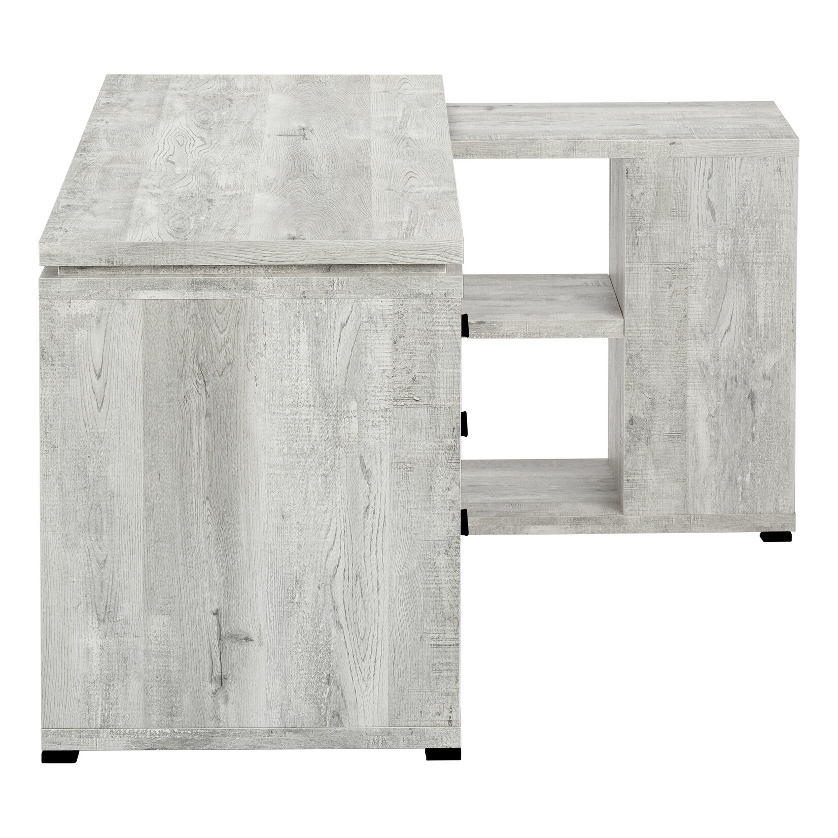 BUREAU - FAUX BOIS GRIS EN COIN COTE DROIT / GAUCHE
