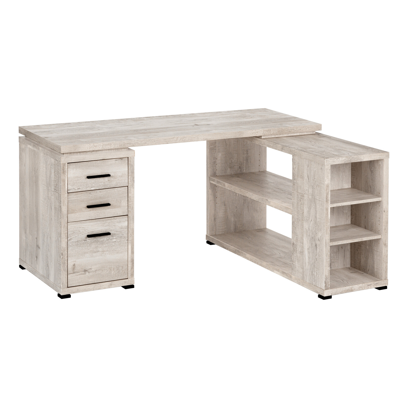 COMPUTER DESK - TAUPE RECLAIMED WOOD L/R FACING CORNER