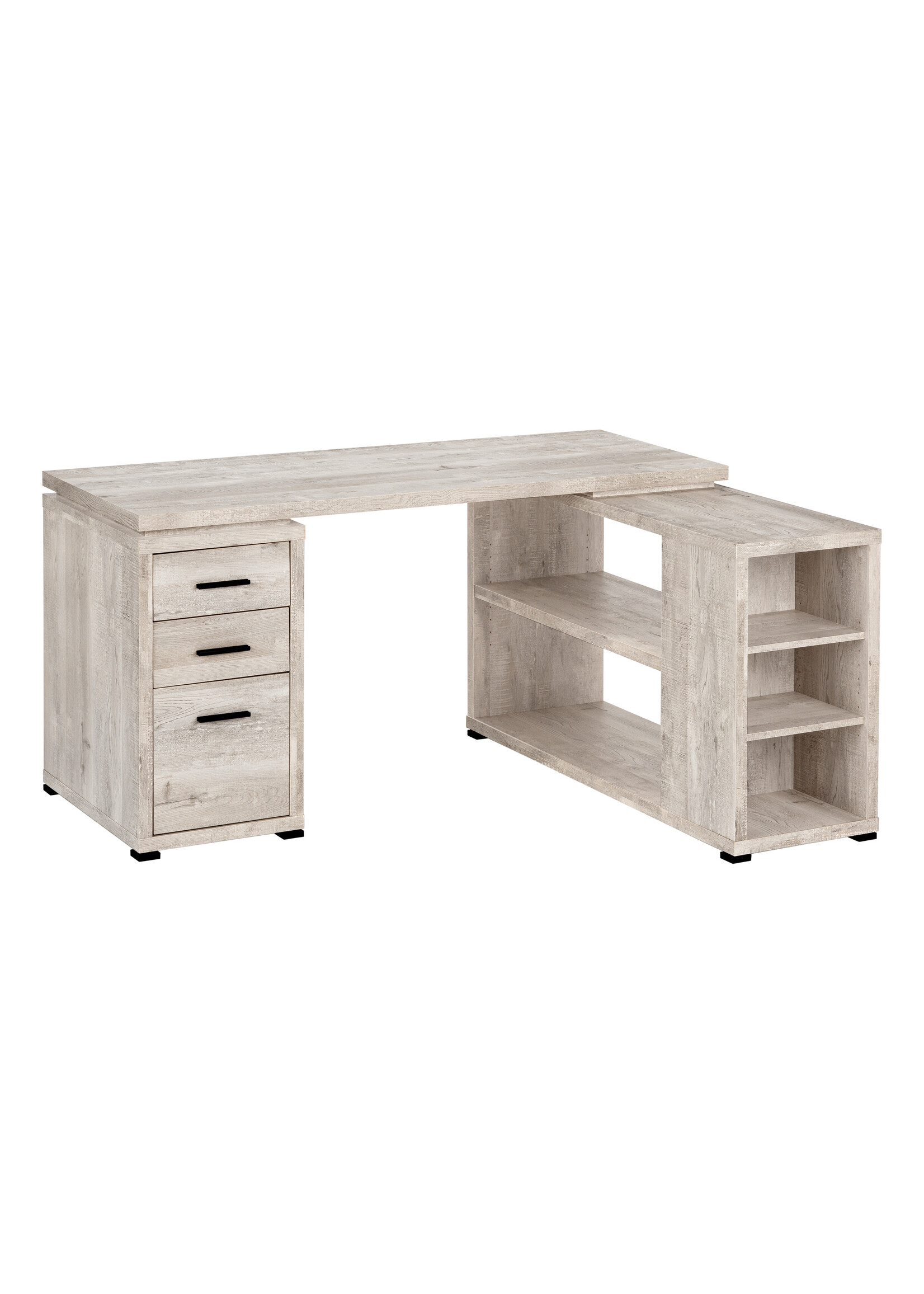 BUREAU - FAUX BOIS TAUPE EN COIN COTE DROIT / GAUCHE