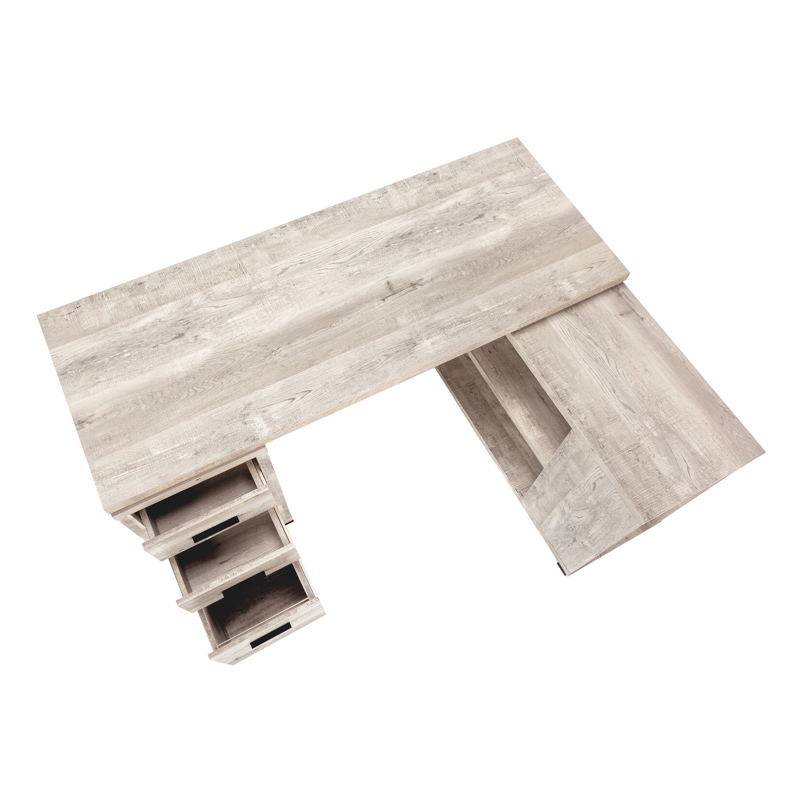 BUREAU - FAUX BOIS TAUPE EN COIN COTE DROIT / GAUCHE