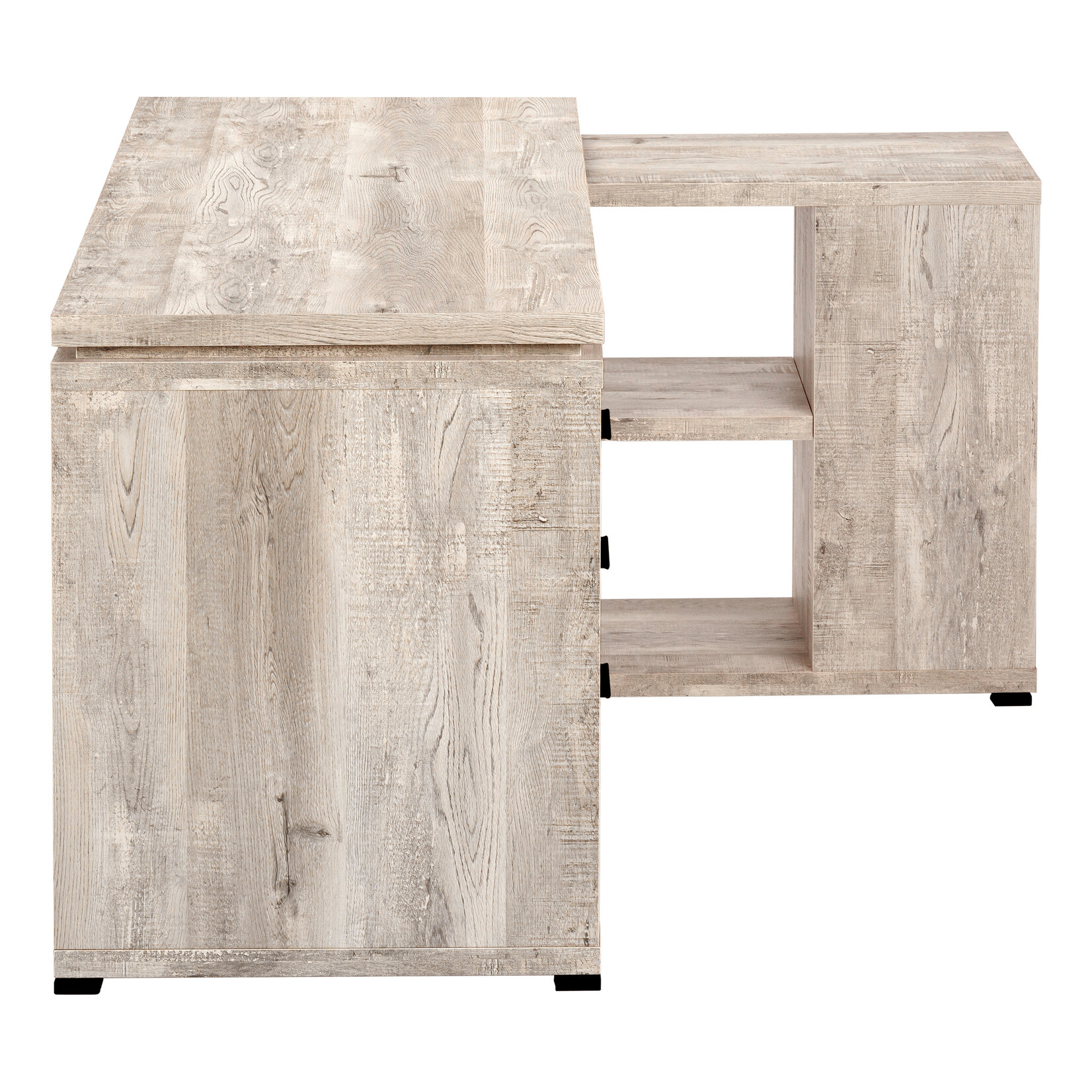 BUREAU - FAUX BOIS TAUPE EN COIN COTE DROIT / GAUCHE