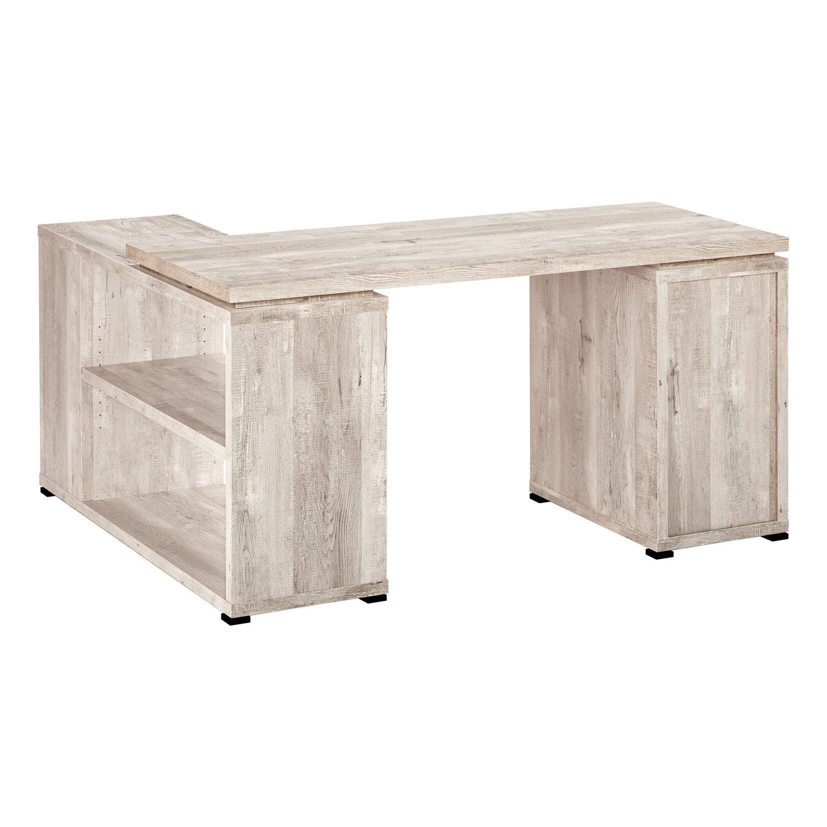 BUREAU - FAUX BOIS TAUPE EN COIN COTE DROIT / GAUCHE