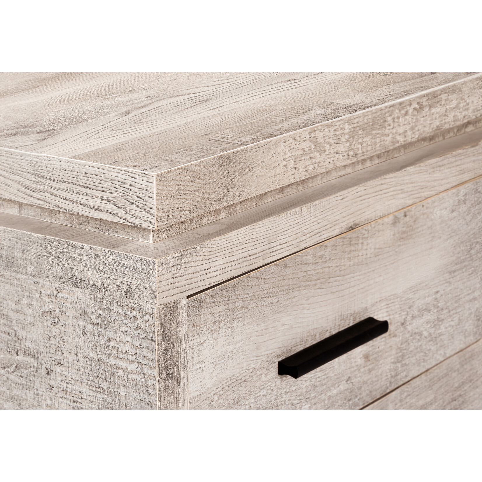 COMPUTER DESK - TAUPE RECLAIMED WOOD L/R FACING CORNER