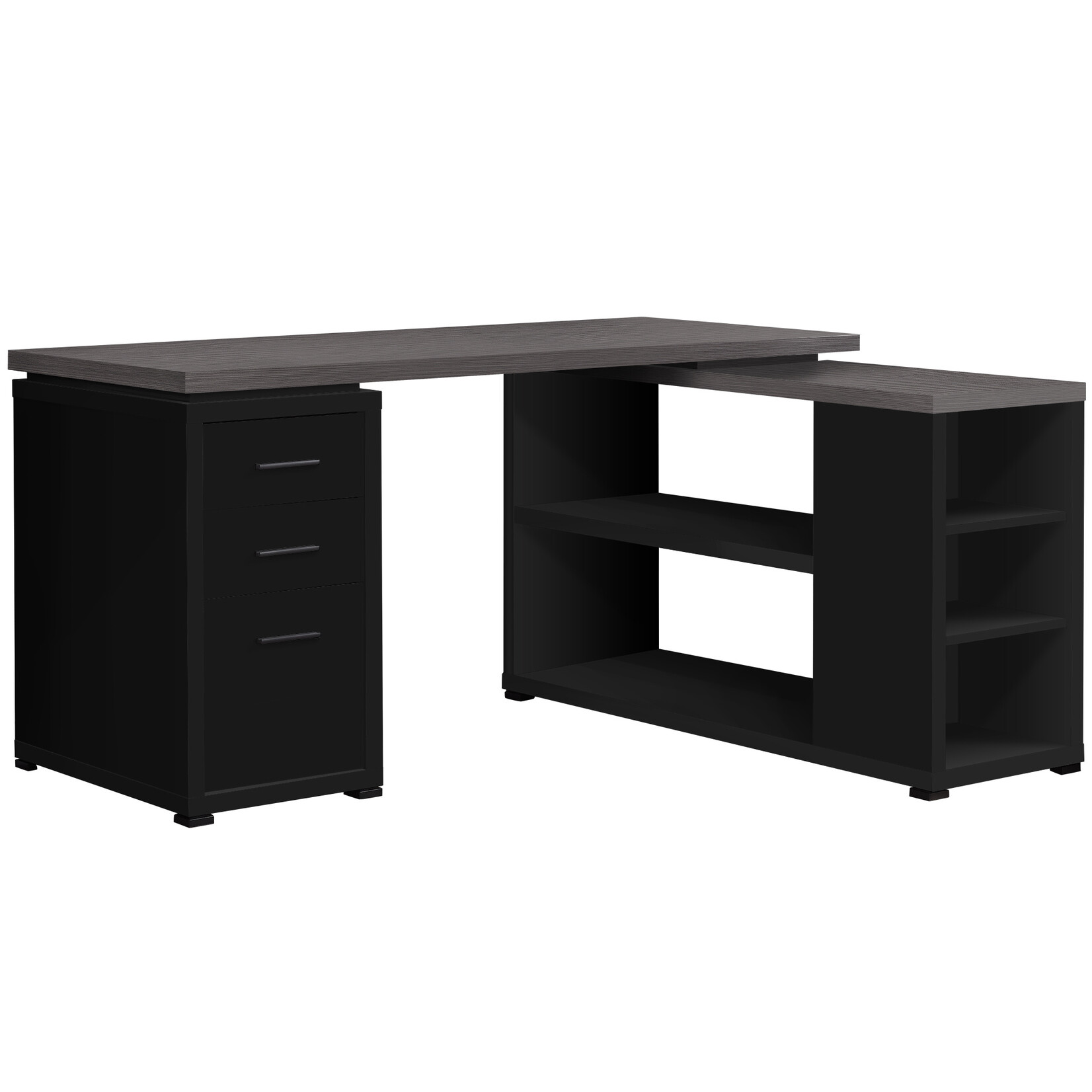 COMPUTER DESK - BLACK / GREY TOP LEFT/RIGHT FACING CORNER