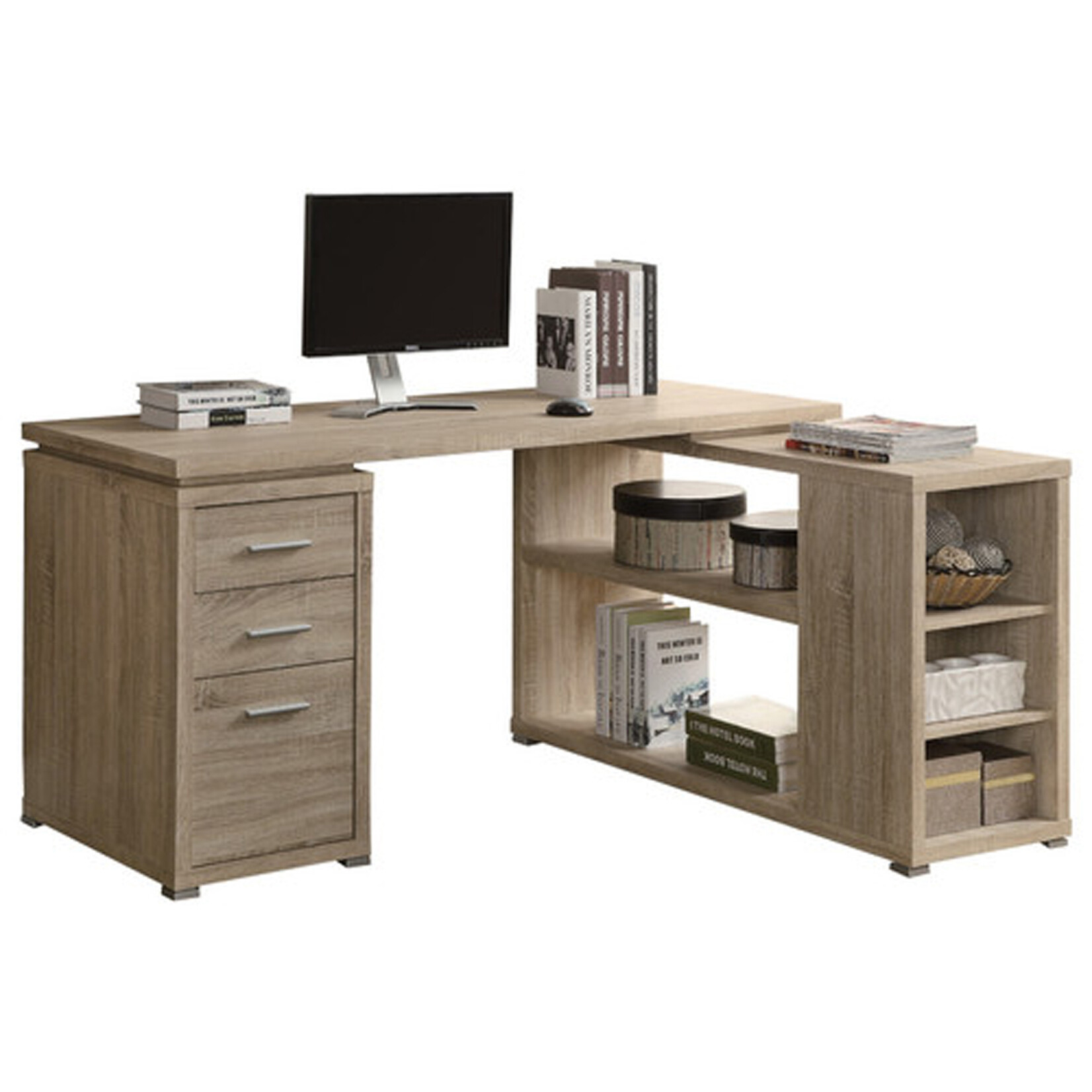 COMPUTER DESK - NATURAL LEFT OR RIGHT FACING CORNER