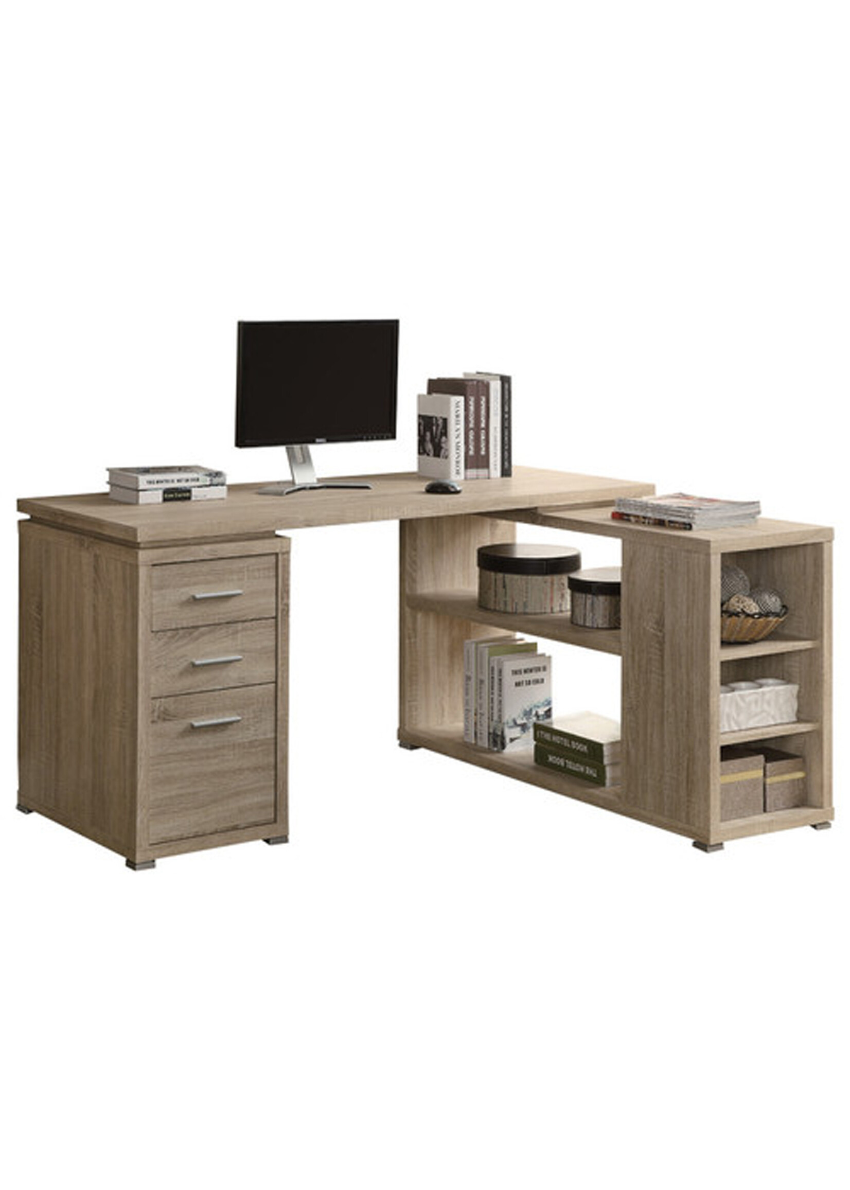 COMPUTER DESK - NATURAL LEFT OR RIGHT FACING CORNER