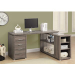 COMPUTER DESK - DARK TAUPE LEFT OR RIGHT FACING CORNER