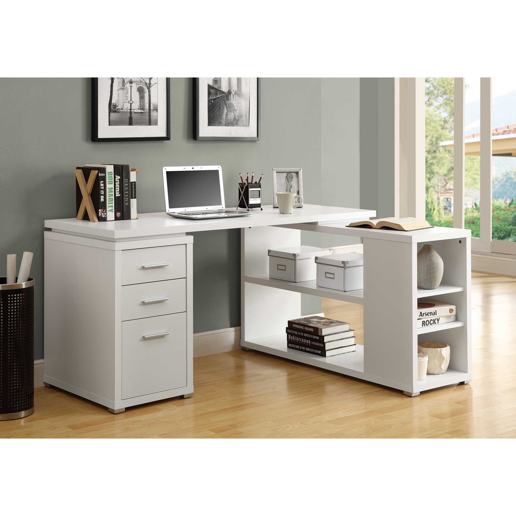 BUREAU - BLANC EN COIN COTE DROIT OU GAUCHE