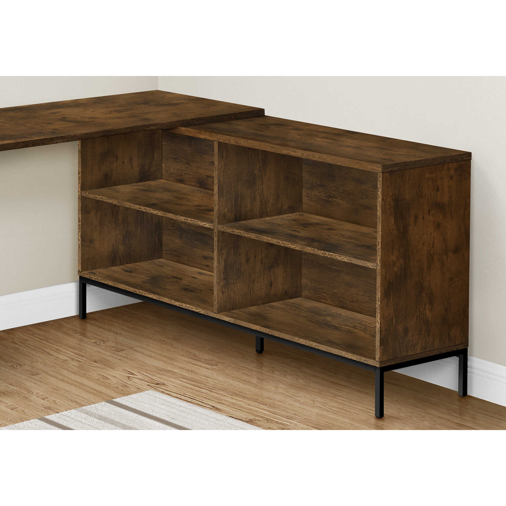COMPUTER DESK - 60"L / RUSTIC BROWN L-SHAPED CORNER