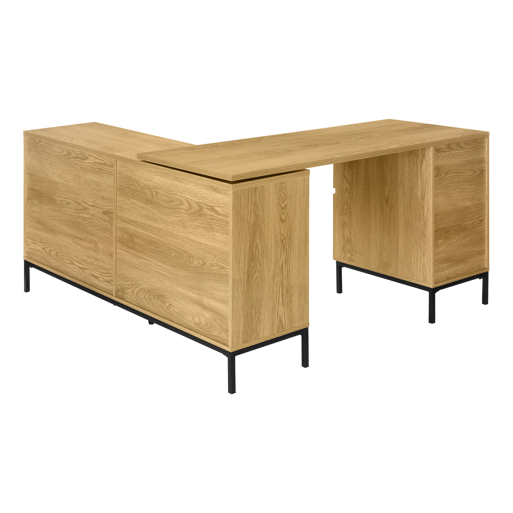 BUREAU - 60"L / EN FORME DE L / COIN CHENE PALE