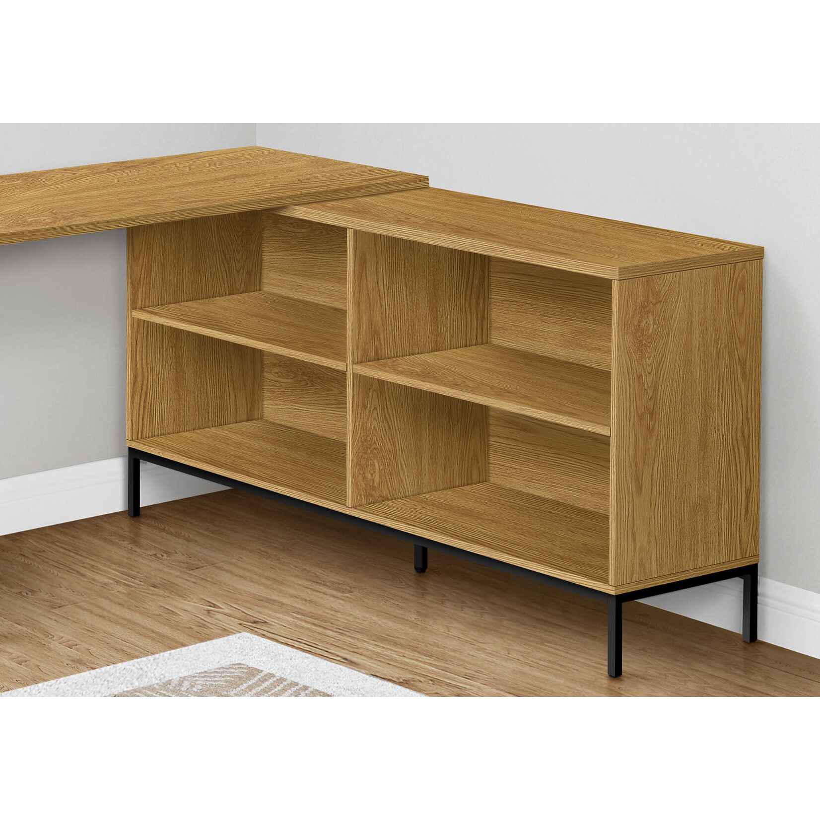 BUREAU - 60"L / EN FORME DE L / COIN CHENE PALE
