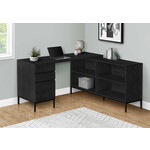 COMPUTER DESK - 60"L / BLACK OAK L-SHAPED CORNER