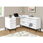 COMPUTER DESK - 60"L / WHITE L-SHAPED CORNER