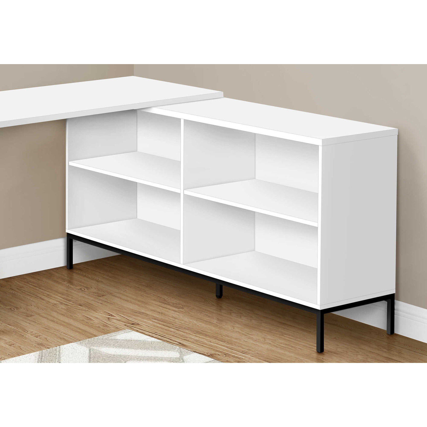 COMPUTER DESK - 60"L / WHITE L-SHAPED CORNER