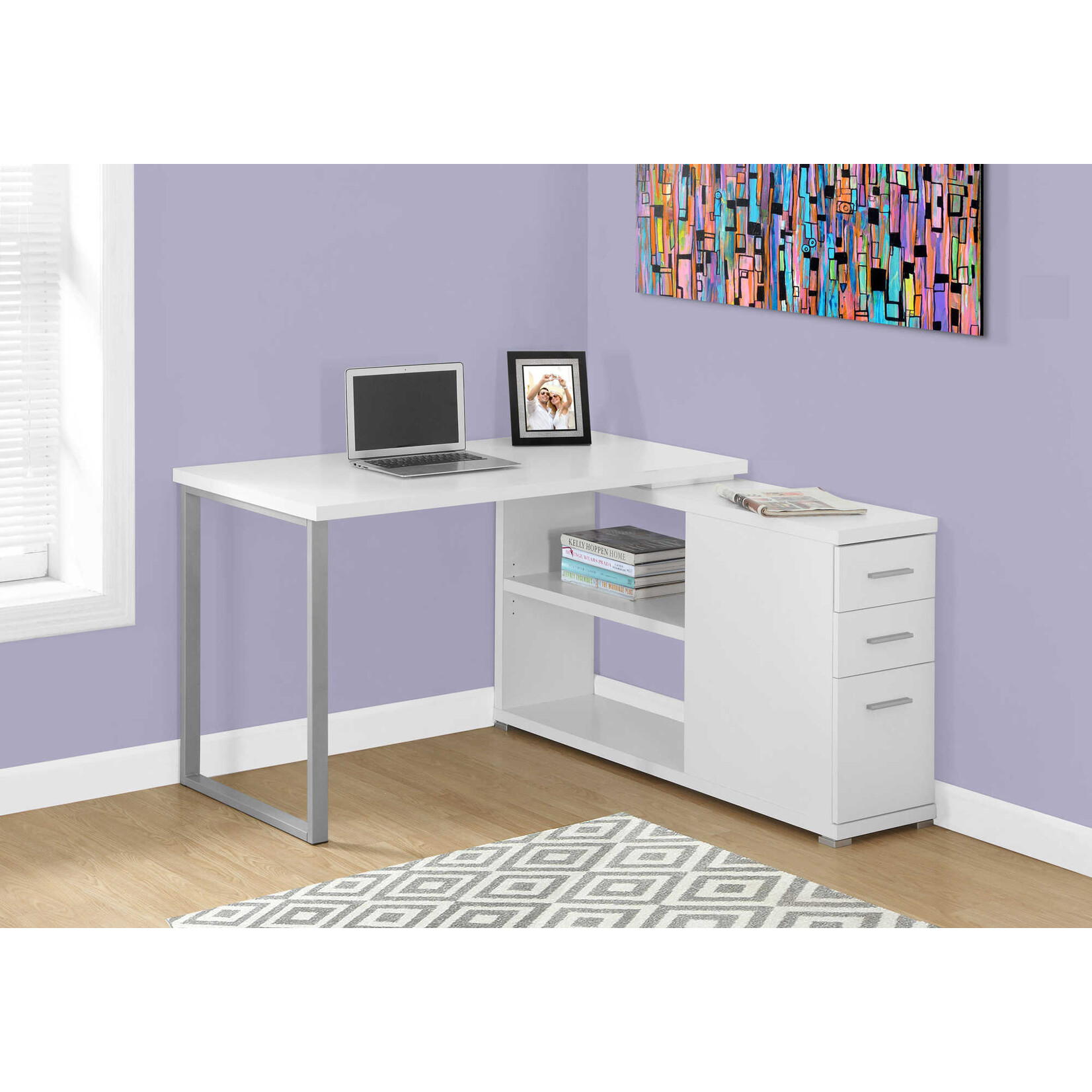COMPUTER DESK - WHITE LEFT OR RIGHT FACING CORNER