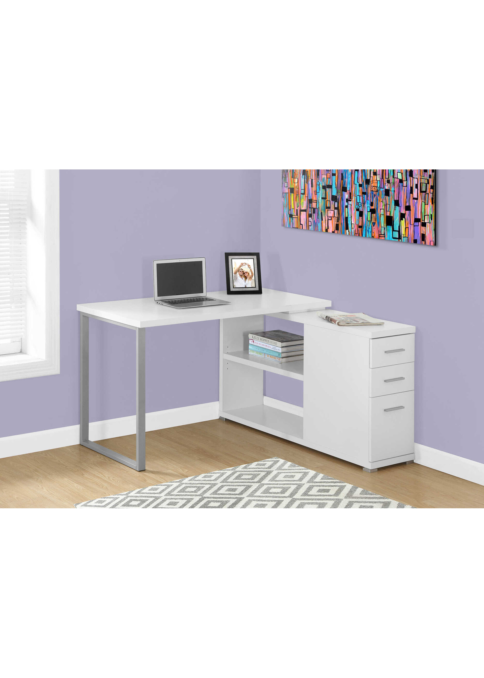 COMPUTER DESK - WHITE LEFT OR RIGHT FACING CORNER