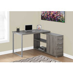 COMPUTER DESK - DARK TAUPE LEFT OR RIGHT FACING CORNER