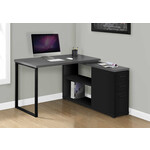 COMPUTER DESK - BLACK / GREY TOP LEFT/RIGHT FACING CORNER