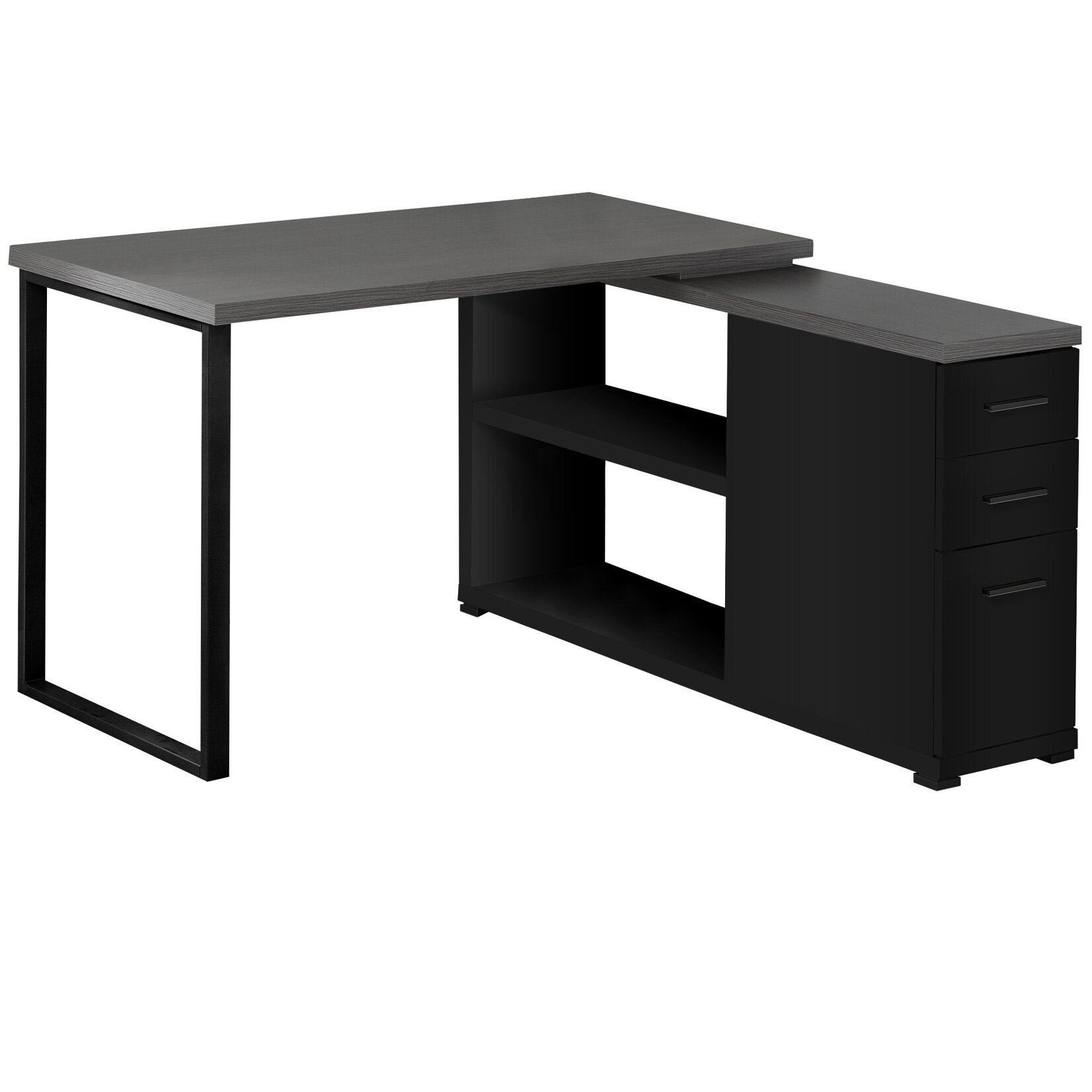 COMPUTER DESK - BLACK / GREY TOP LEFT/RIGHT FACING CORNER