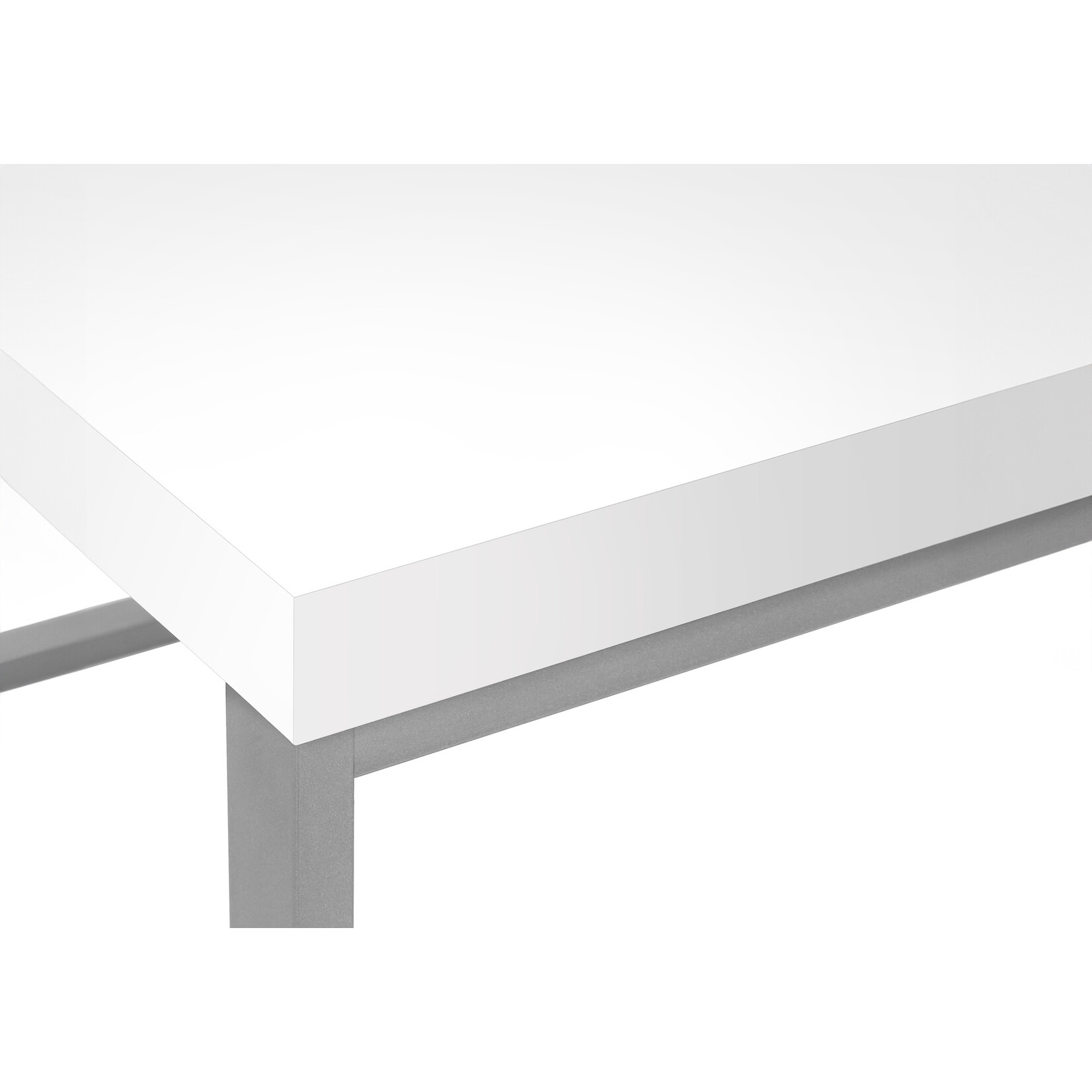 COMPUTER DESK - 60"L / WHITE / SILVER METAL L/R CORNER