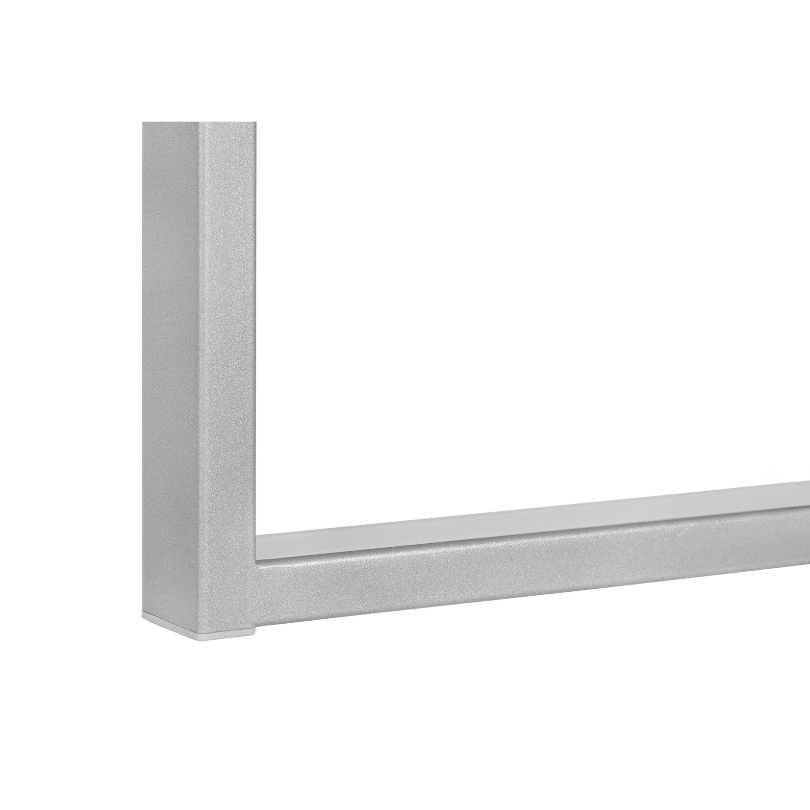 BUREAU - 60"L / BLANC / METAL ARGENT DE COIN COTE D/G