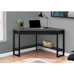 BUREAU - 42"L / NOIR / EN COIN DESSUS GRIS / NOIR