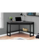 COMPUTER DESK - 42"L / BLACK / GREY TOP CORNER / BLACK