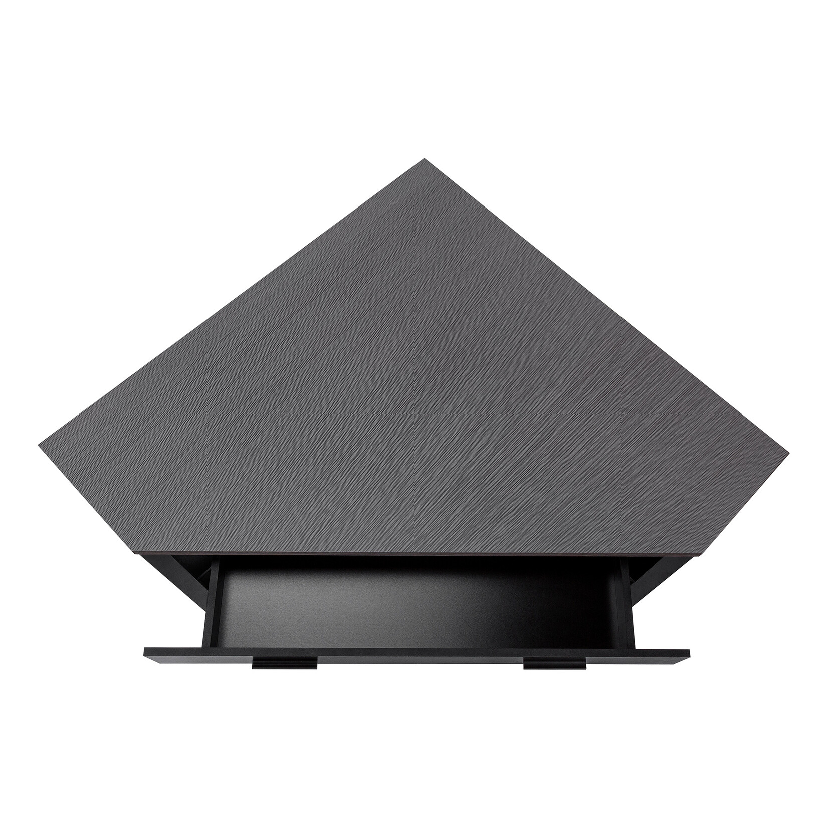 COMPUTER DESK - 42"L / BLACK / GREY TOP CORNER / BLACK