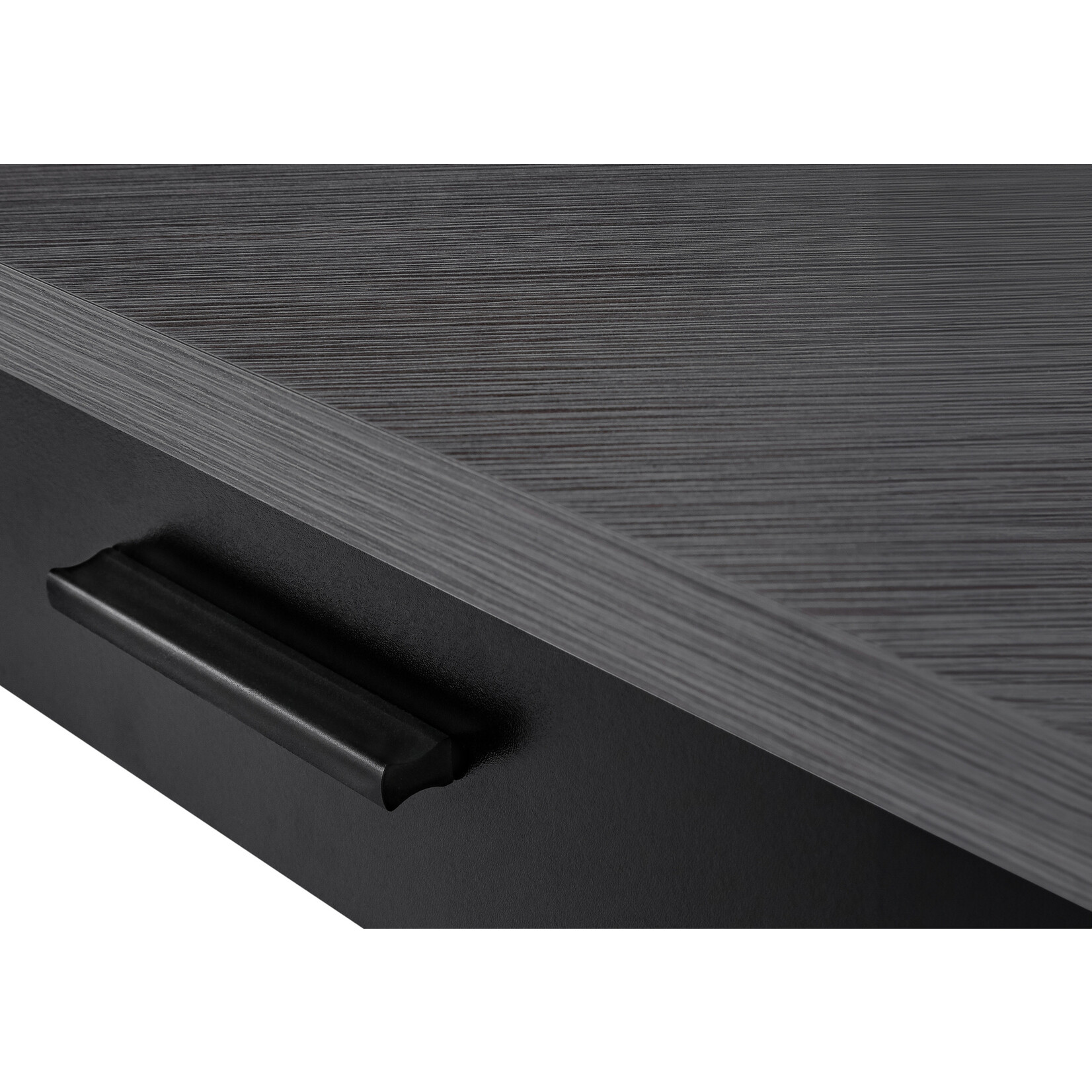 COMPUTER DESK - 42"L / BLACK / GREY TOP CORNER / BLACK
