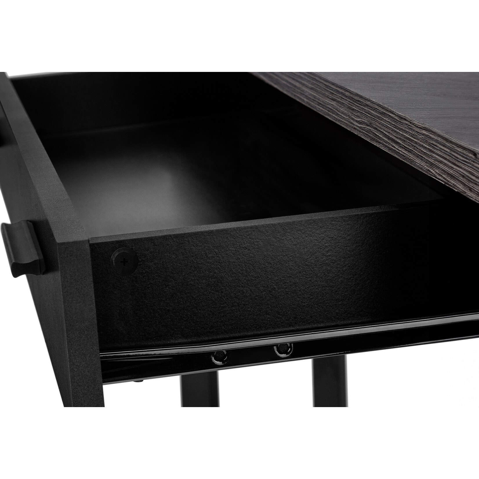 COMPUTER DESK - 42"L / BLACK / GREY TOP CORNER / BLACK