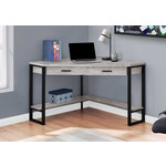 BUREAU - 42"L / EN COIN FAUX BOIS GRIS