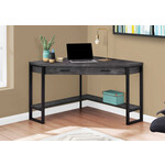 BUREAU - 42"L / EN COIN FAUX BOIS NOIR