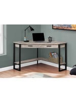 COMPUTER DESK - 42"L / TAUPE RECLAIMED WOOD CORNER