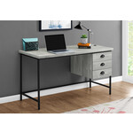 COMPUTER DESK - 55"L / GREY RECLAIMED WOOD / BLACK METAL