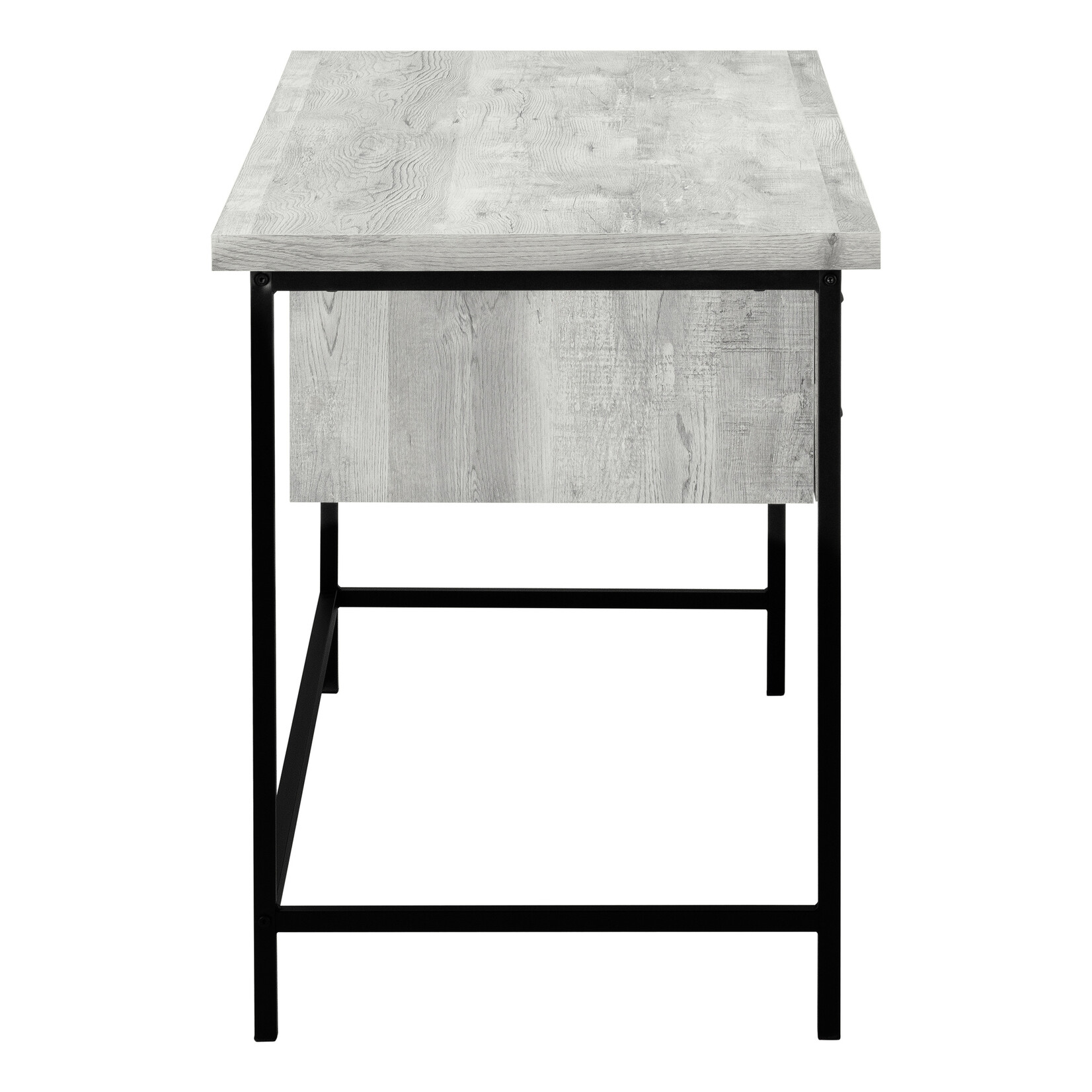 COMPUTER DESK - 55"L / GREY RECLAIMED WOOD / BLACK METAL