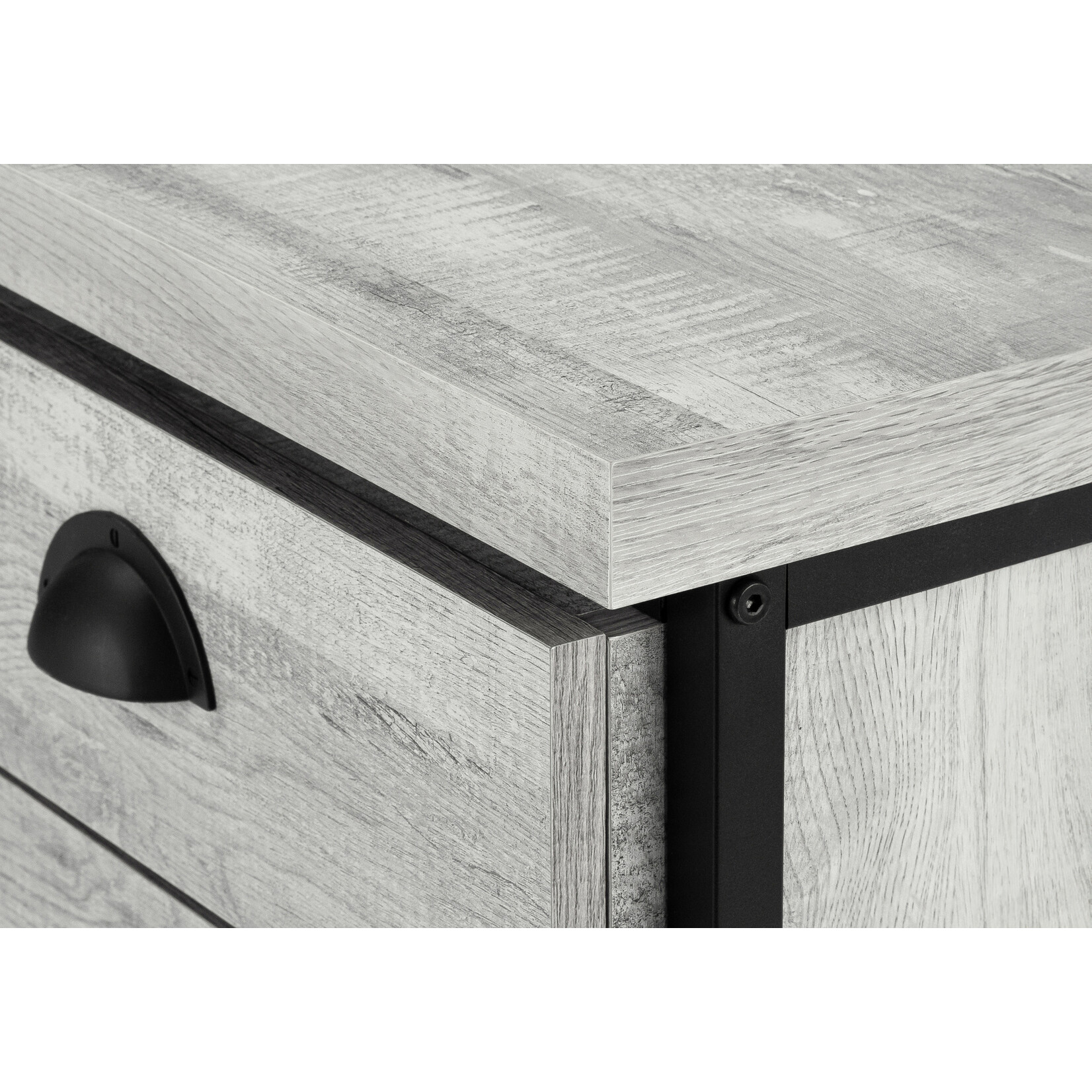 COMPUTER DESK - 55"L / GREY RECLAIMED WOOD / BLACK METAL