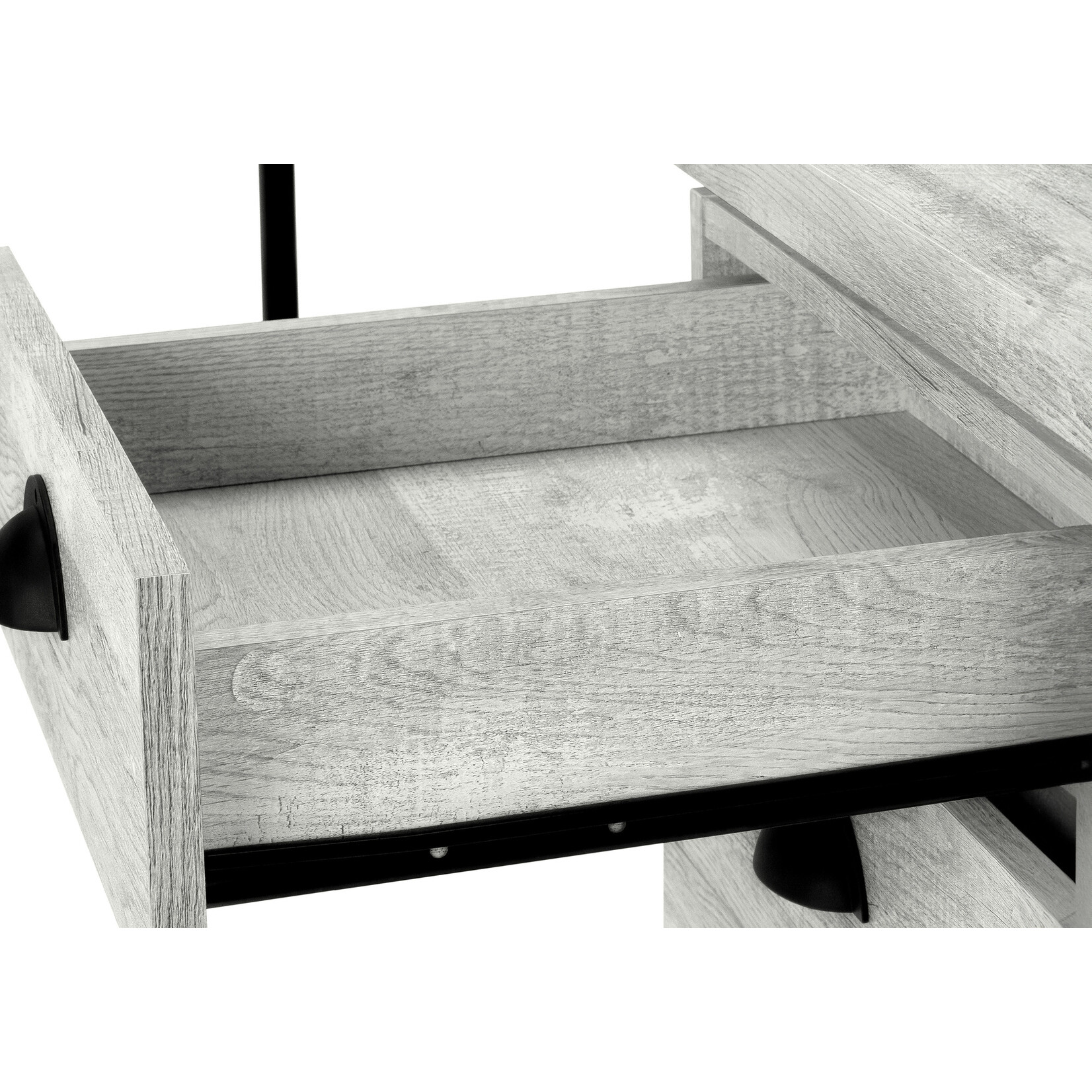 COMPUTER DESK - 55"L / GREY RECLAIMED WOOD / BLACK METAL