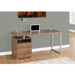 BUREAU - 60"L / NOYER / METAL ARGENT