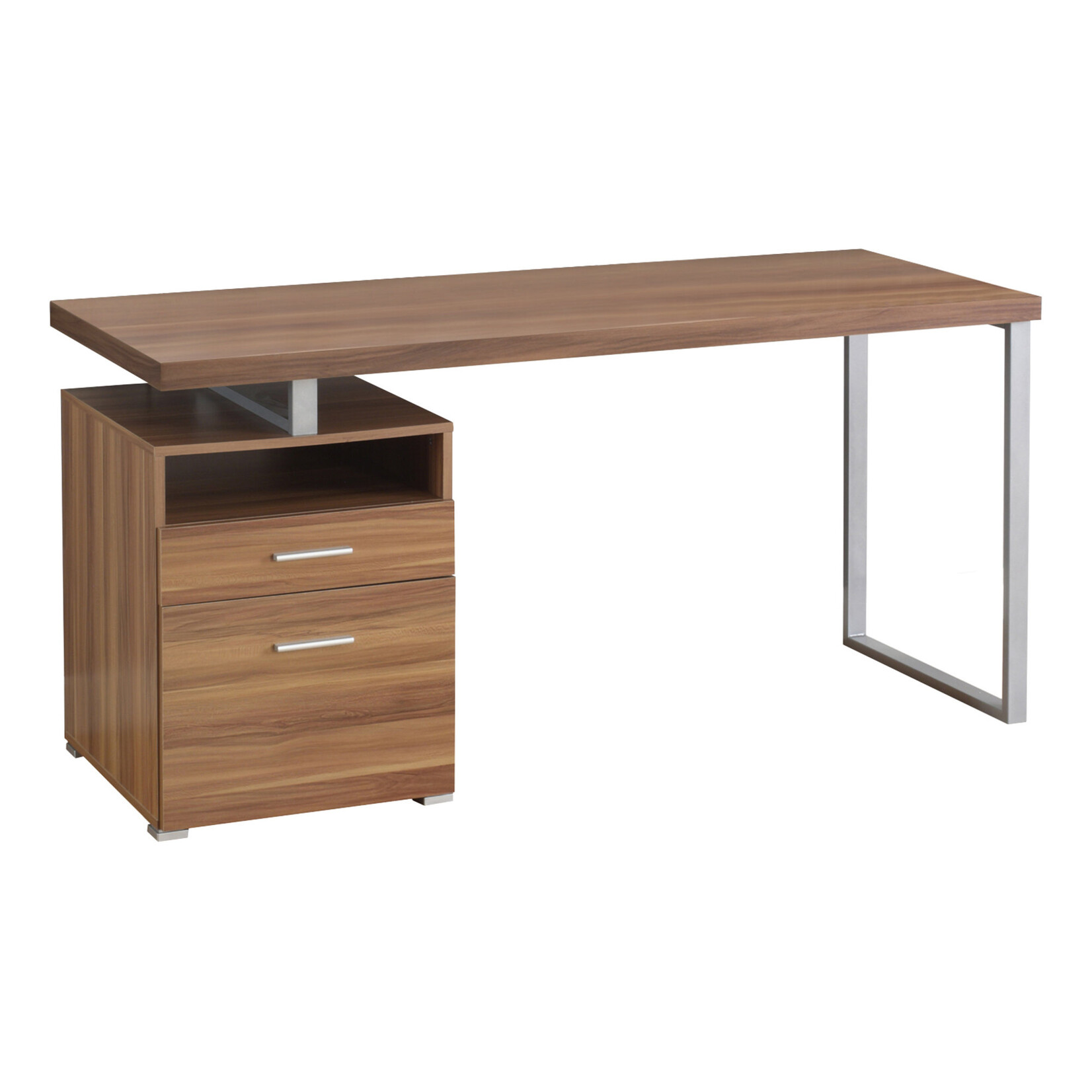 BUREAU - 60"L / NOYER / METAL ARGENT