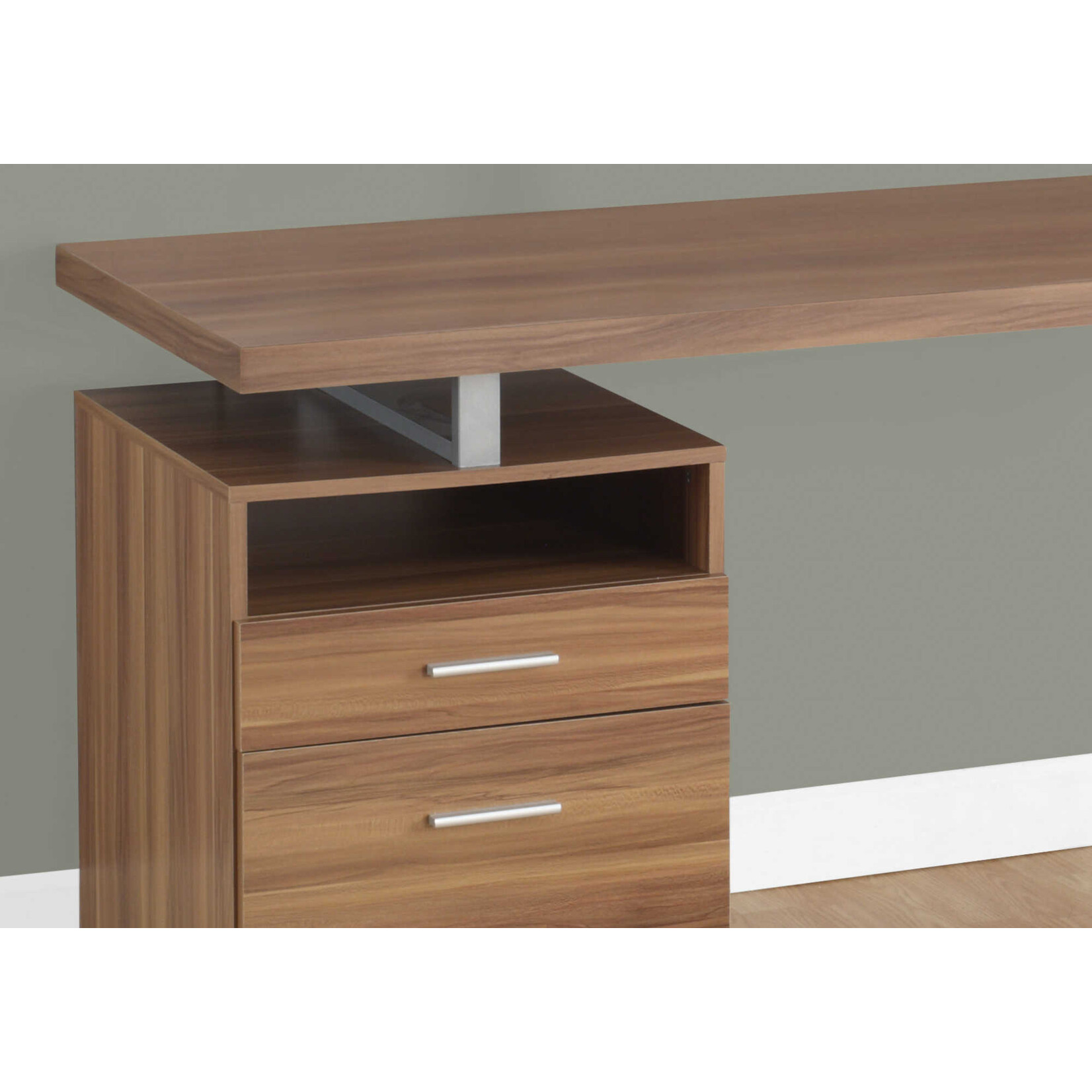 BUREAU - 60"L / NOYER / METAL ARGENT