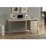 BUREAU - 60"L / NATUREL / METAL ARGENT