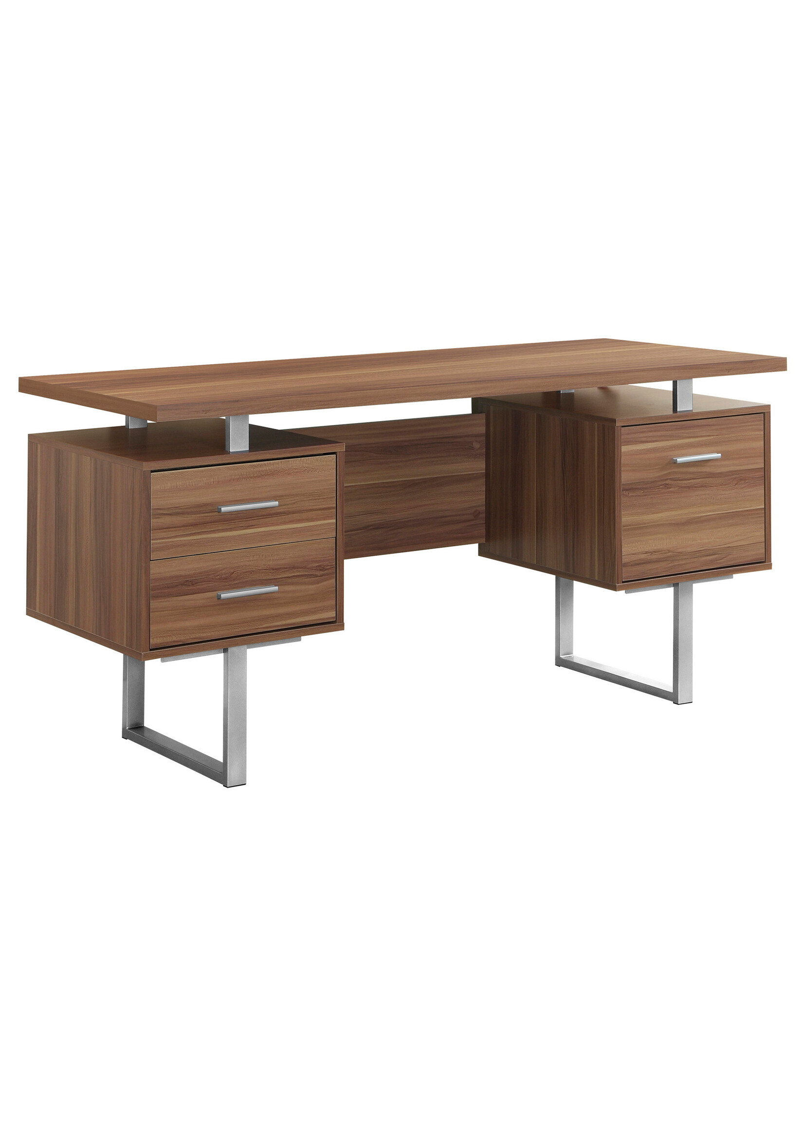 BUREAU - 60"L / METAL ARGENT / NOYER