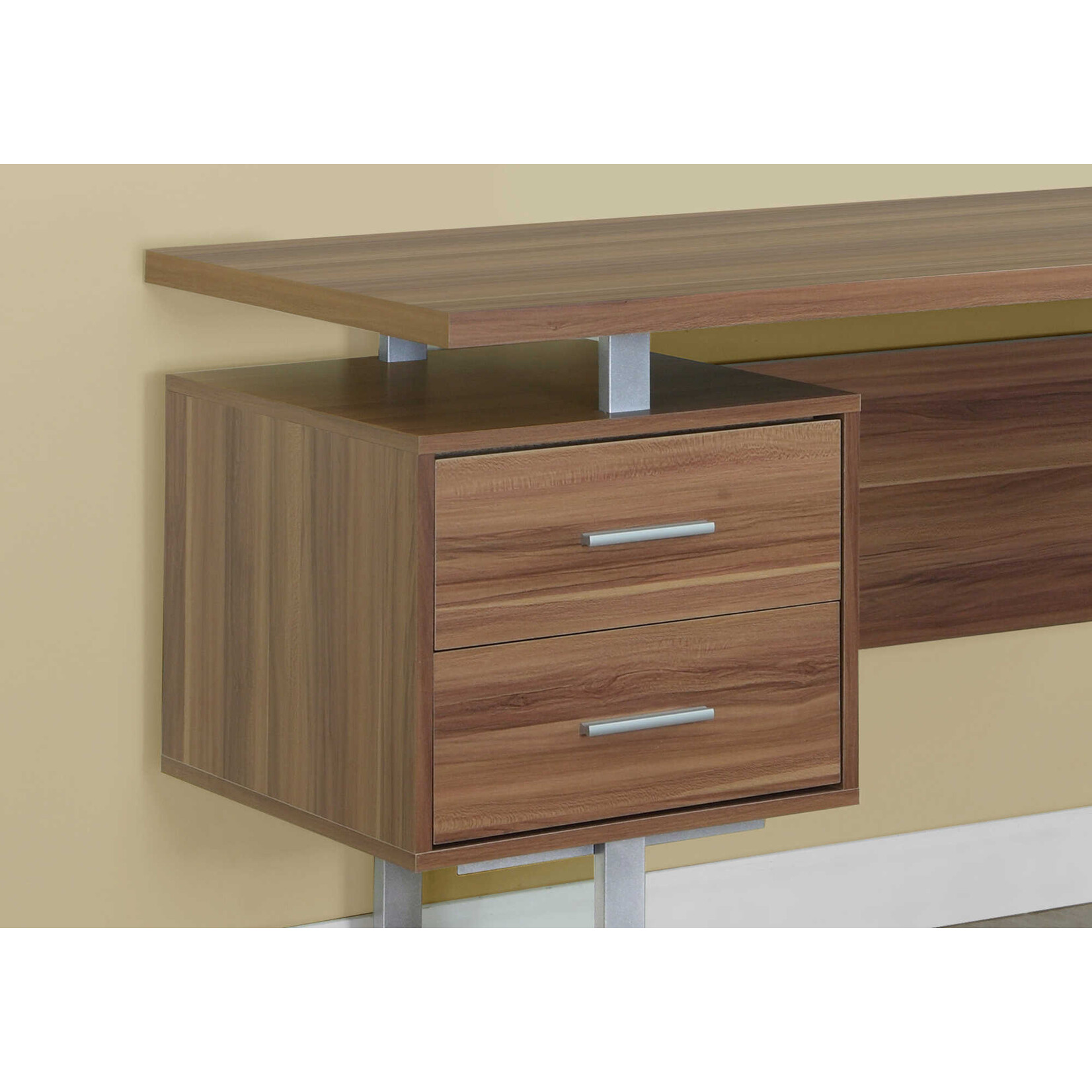 BUREAU - 60"L / METAL ARGENT / NOYER