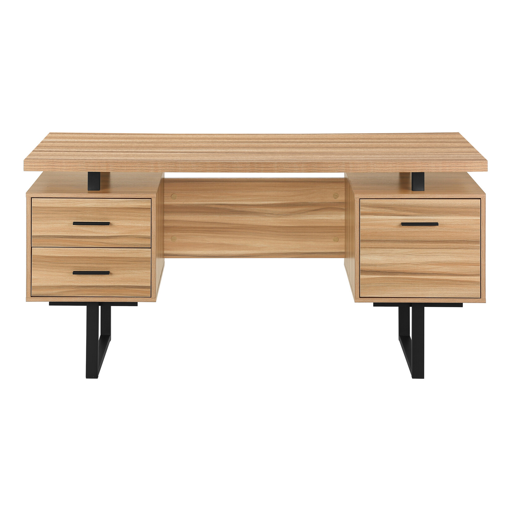 COMPUTER DESK - 60"L / LIGHT RECLAIMED WOOD / BLACK METAL