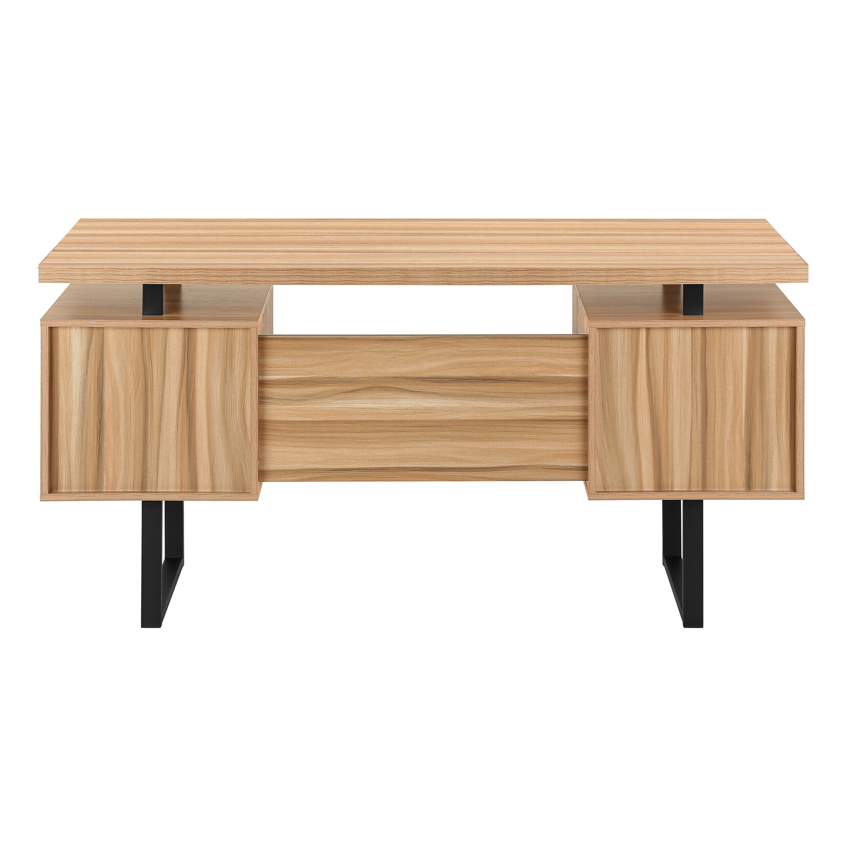 COMPUTER DESK - 60"L / LIGHT RECLAIMED WOOD / BLACK METAL