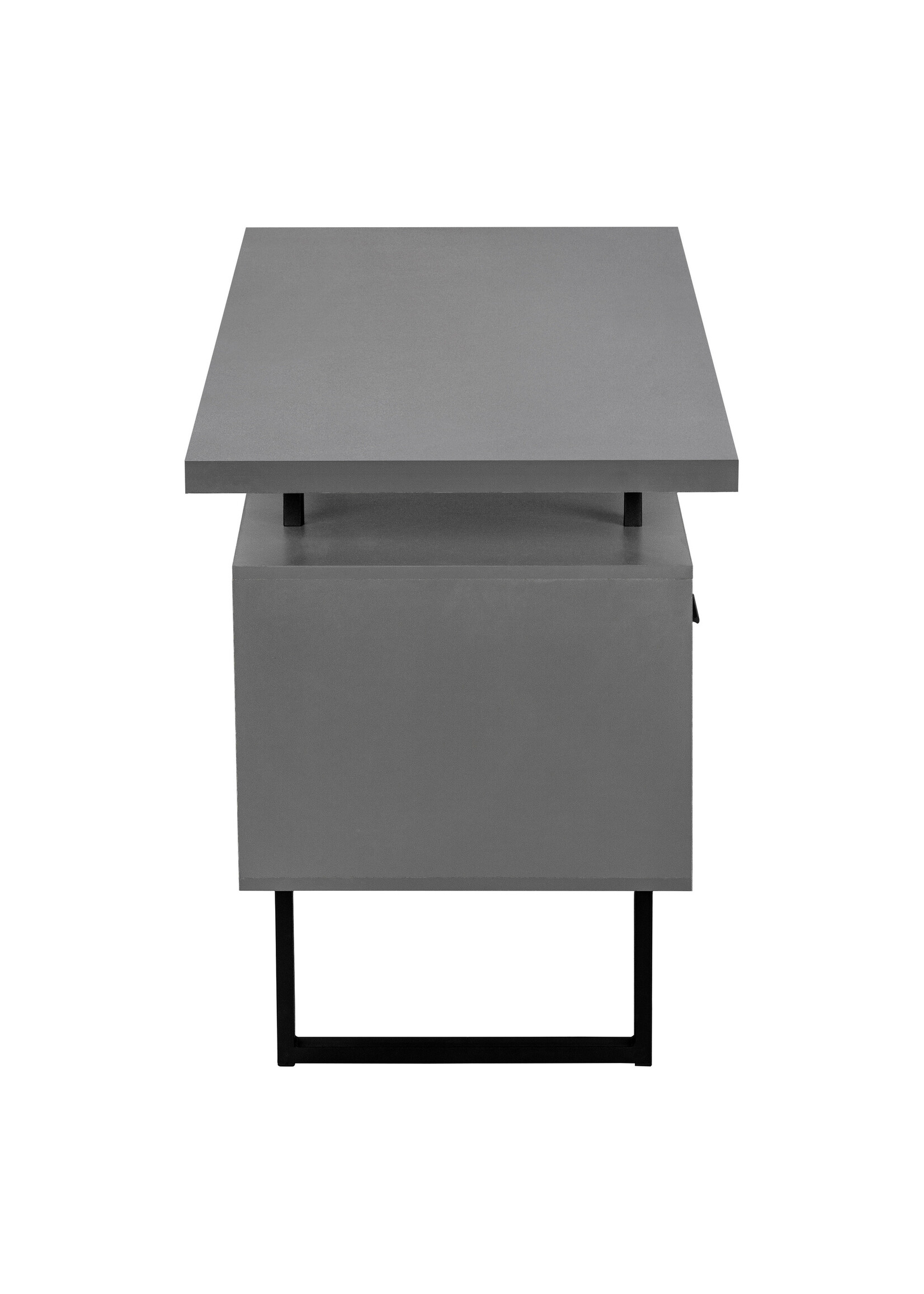 BUREAU - 60"L / GRIS MODERNE / METAL NOIR