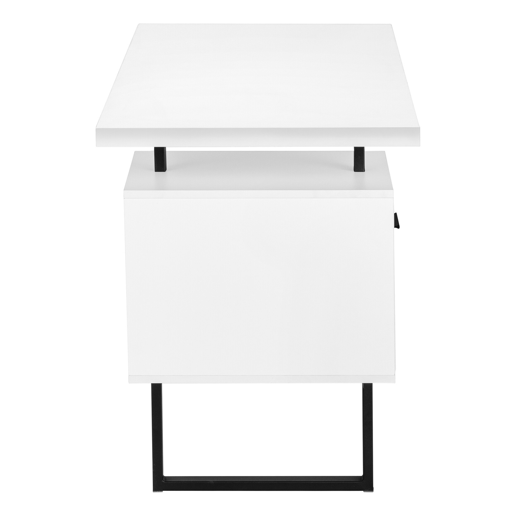 COMPUTER DESK - 60"L / WHITE / BLACK METAL