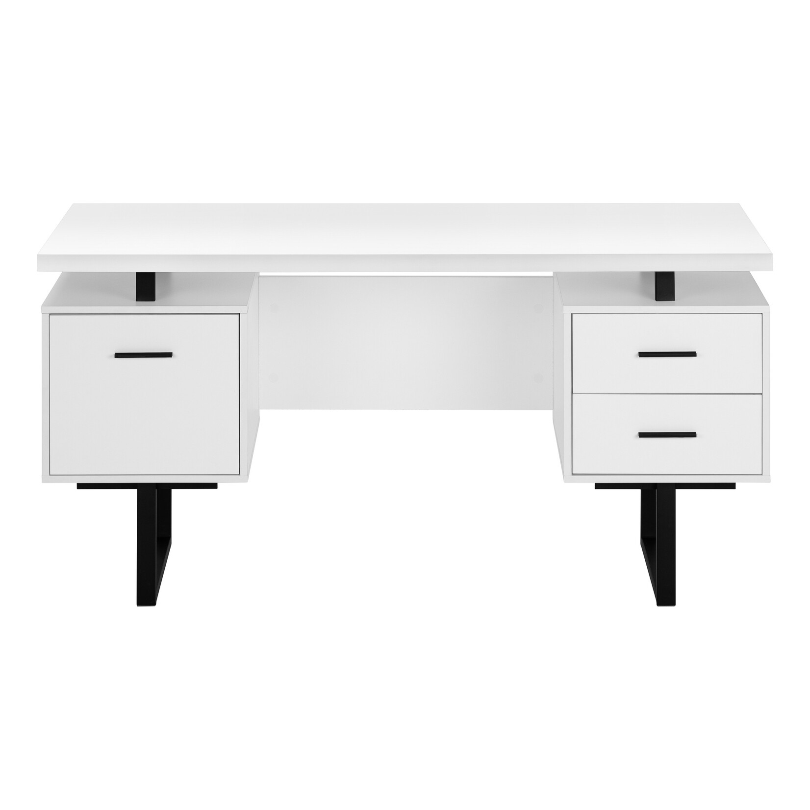 COMPUTER DESK - 60"L / WHITE / BLACK METAL