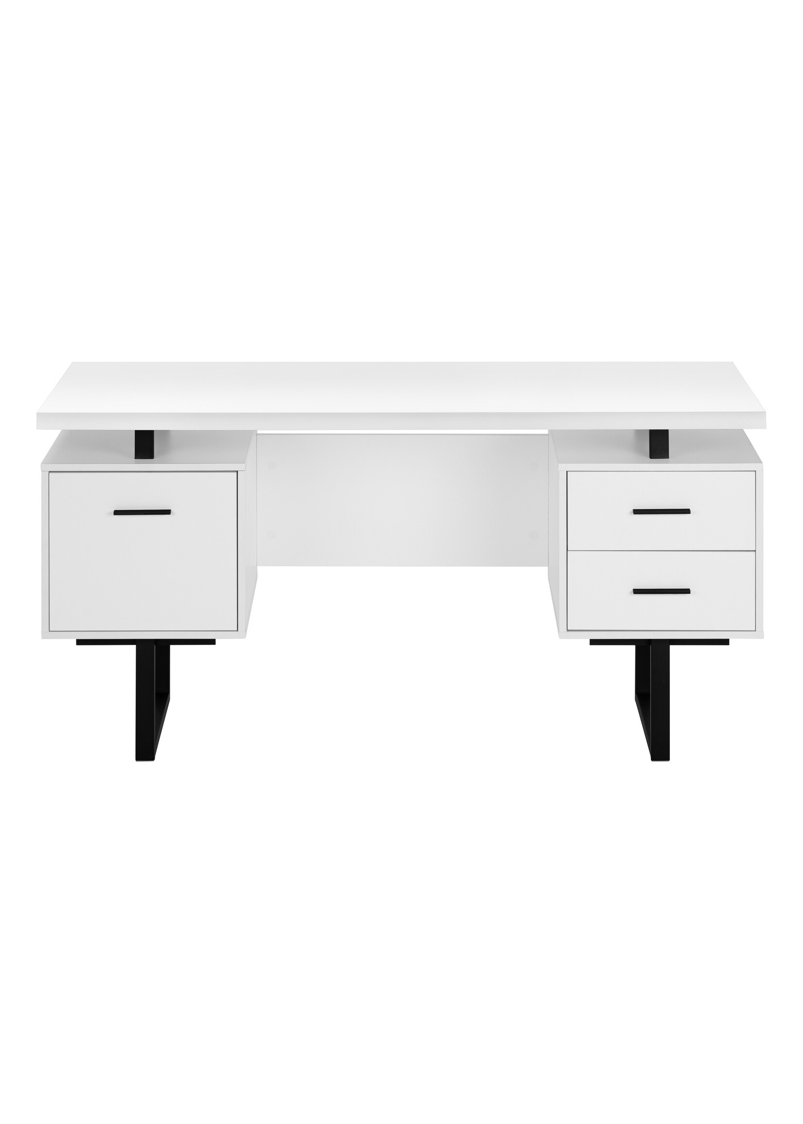 BUREAU - 60"L / BLANC / METAL NOIR